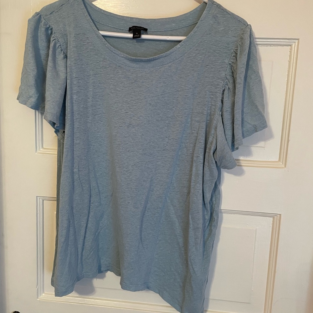 Ann Taylor Blue Short Sleeve Relaxed T-Shirt